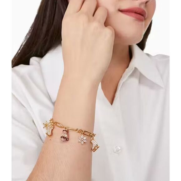 Kate Spade NWT Winter charm bracelet - Ice Skate, Snowflake, Mitten - Picture 3 of 9